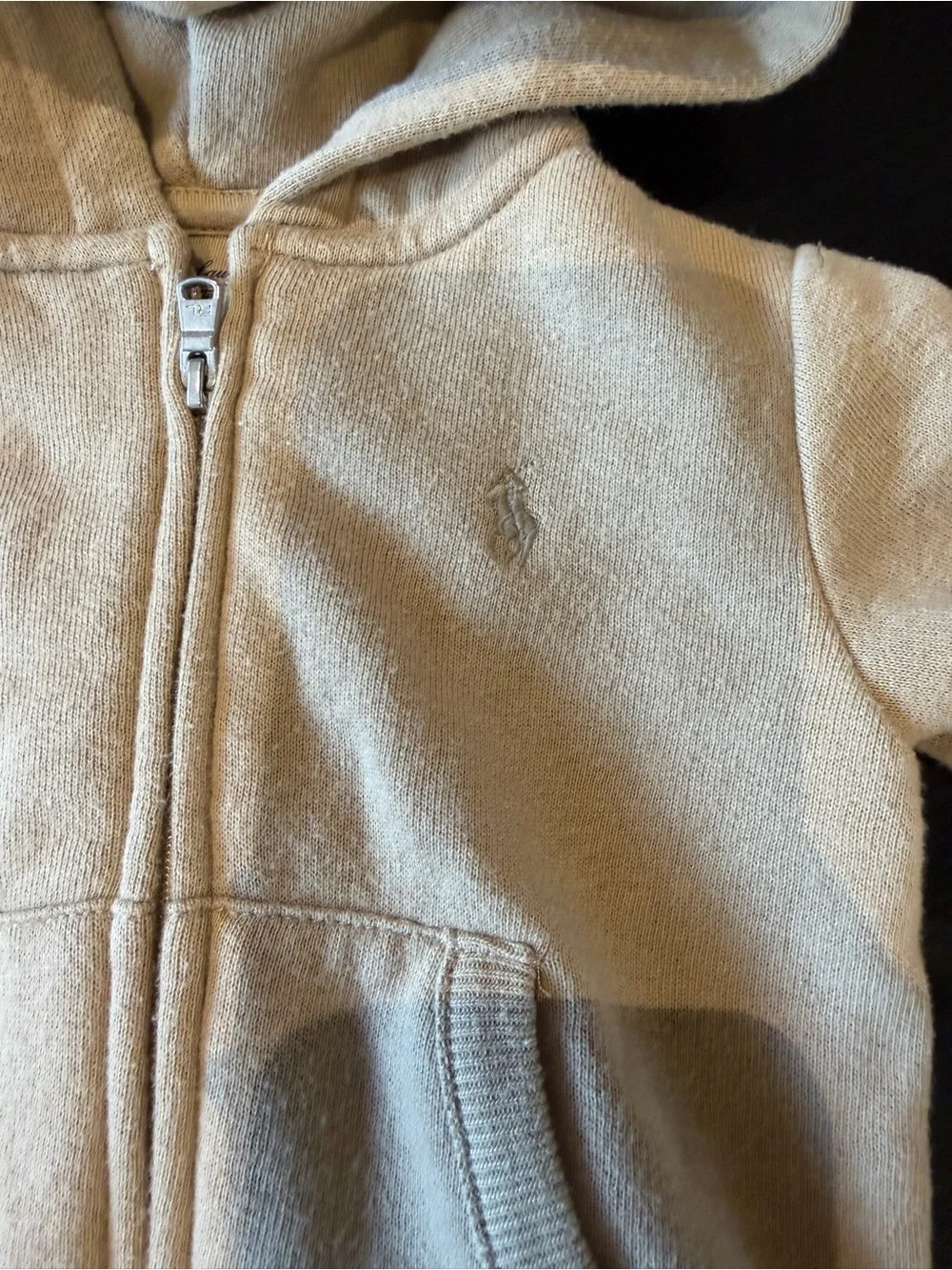 Ralph Lauren Kids Hooded Zip Jacket and Pants Set - Tan 9M